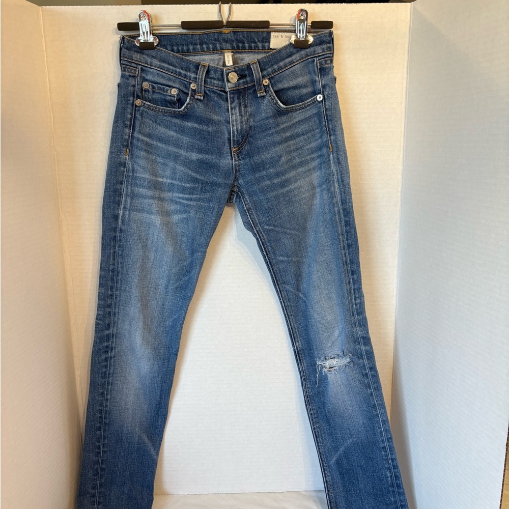 rag & bone jeans women’s size 24 Distressed Blue Straight Leg Jeans